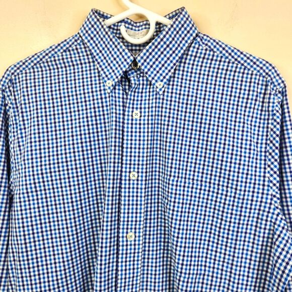 Martin Golf The Club Shirt Long Sleeve Gingham Print Button Down Shirt Medium - Picture 3 of 8